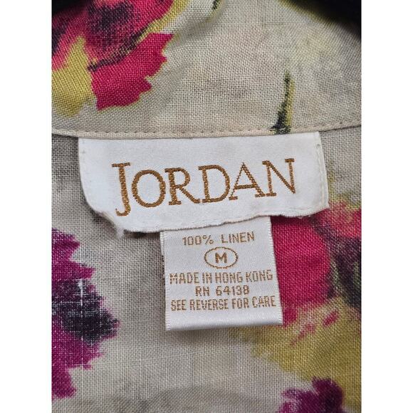 Soft Surroundings Jordan VTG 100% Linen Watercolor Floral Button Down Shirt M - Picture 4 of 9